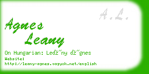 agnes leany business card